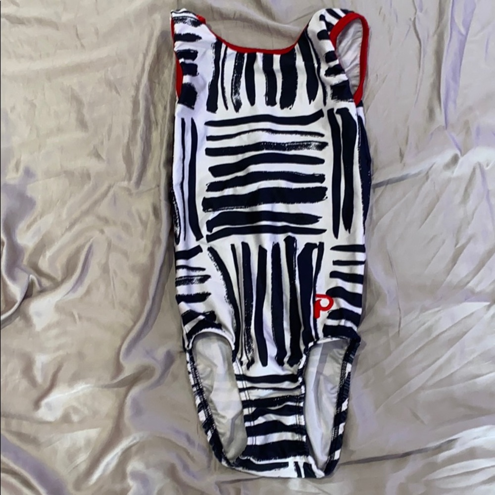 Zebra plum gymnastics leotard